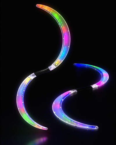 Led shape staff for poi - s-shape,